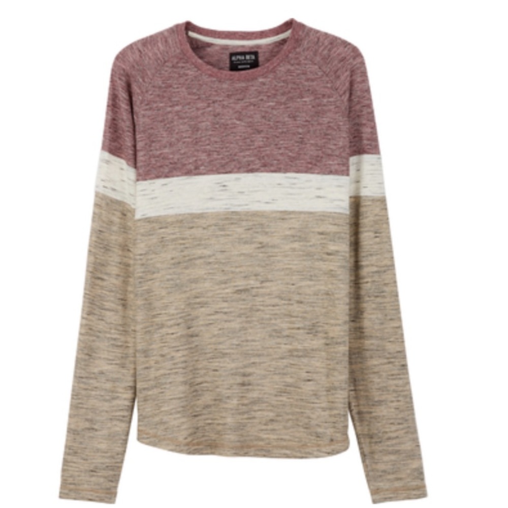 NEW Alpha Beta Men’s Colorblock Raglan Sweater